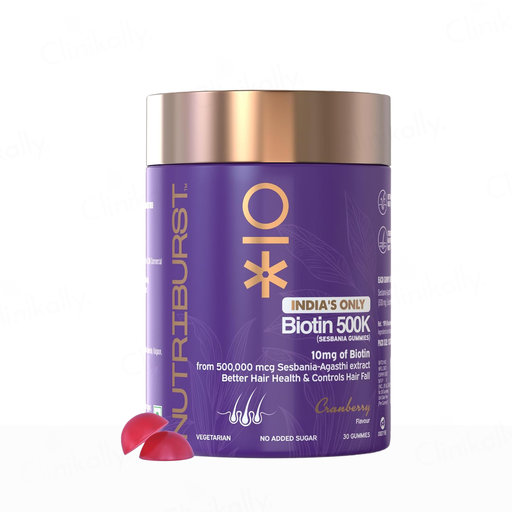 Nutriburst Biotin 500K 10mg Nutraceutical Gummies - Cranberry Flavour